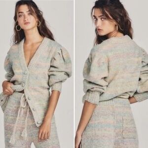 LoveShackFancy Wilford Boyfriend Cardigan Sweater | Autumn Rainbow | Size X-Smal